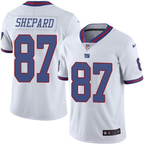 Men New York Giants #87 Sterling Shepard Nike White Color Rush Limited NFL Jersey